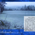 Postkarte Blick über See im Winter